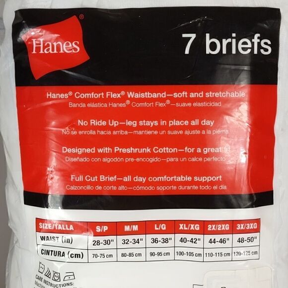 Hanes 7 pairs of White Briefs - Picture 3 of 5